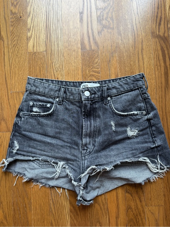 Zara Pants - Zara Black Washed Distressed Denim Cutoff Shorts